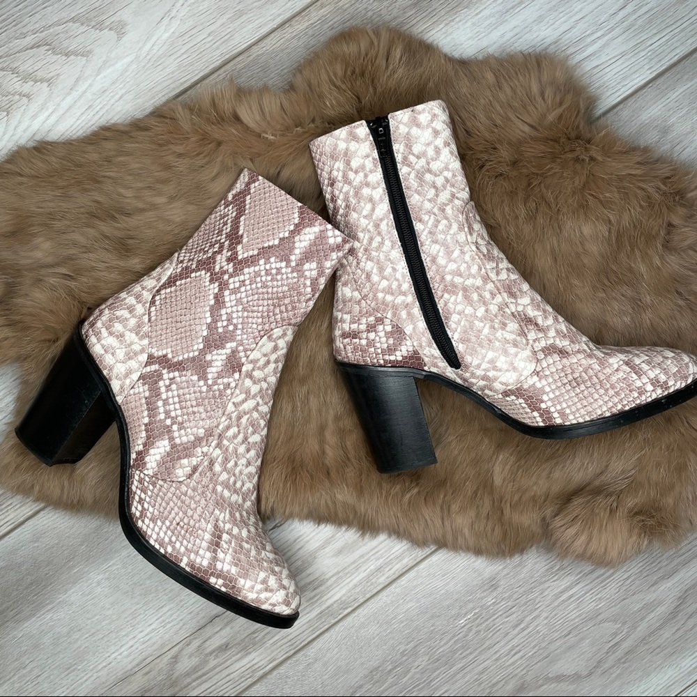 Snake Heeled Booties - Picture 2 of 8